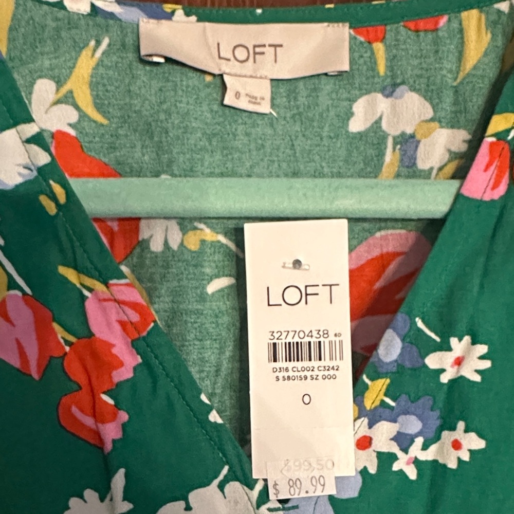 LOFT Green Floral Maxi Dress - Picture 2 of 5